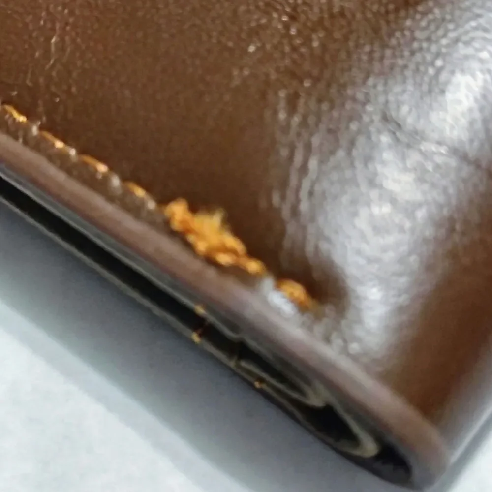 Brown Bifold Leather Wallet Cowboy Etched Front Side Compartmental Snap Closure